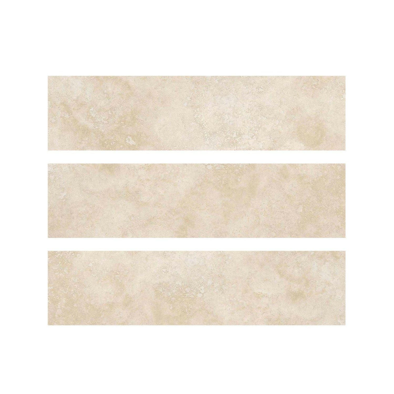Special Cut | 6x24 Ivory Travertine Filled & Polished Tile Special Cut | 6x24 Ivory Travertine Filled & Polished Tile - American Tile Depot