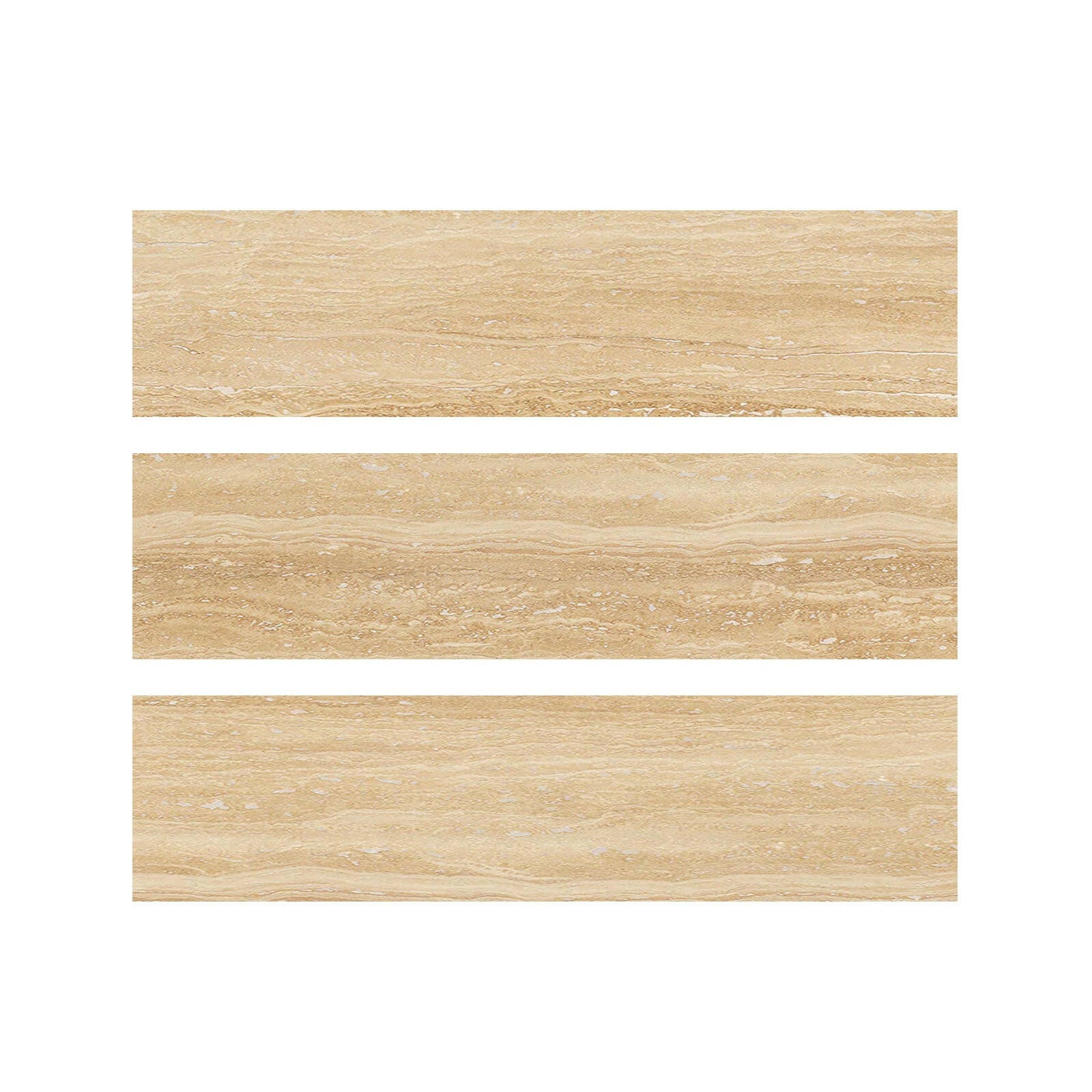Special Cut | 6x24 Ivory Travertine Vein Cut Filled & Honed Tile - American Tile Depot