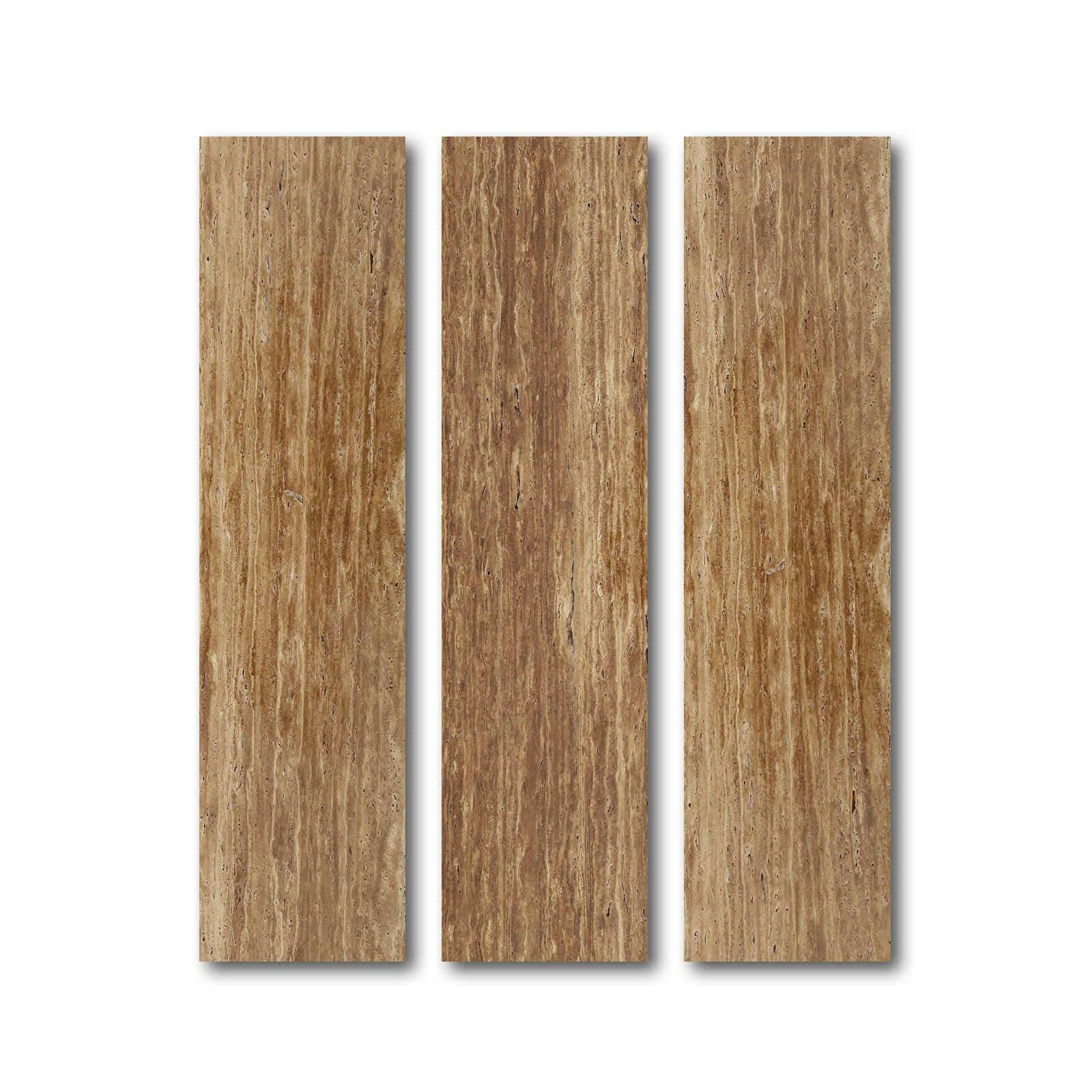 Special Cut | 6x24 Noce Exotic Travertine (Vein-Cut) Filled & Polished Tile Special Cut | 6x24 Noce Exotic Travertine (Vein-Cut) Filled & Polished Tile - American Tile Depot
