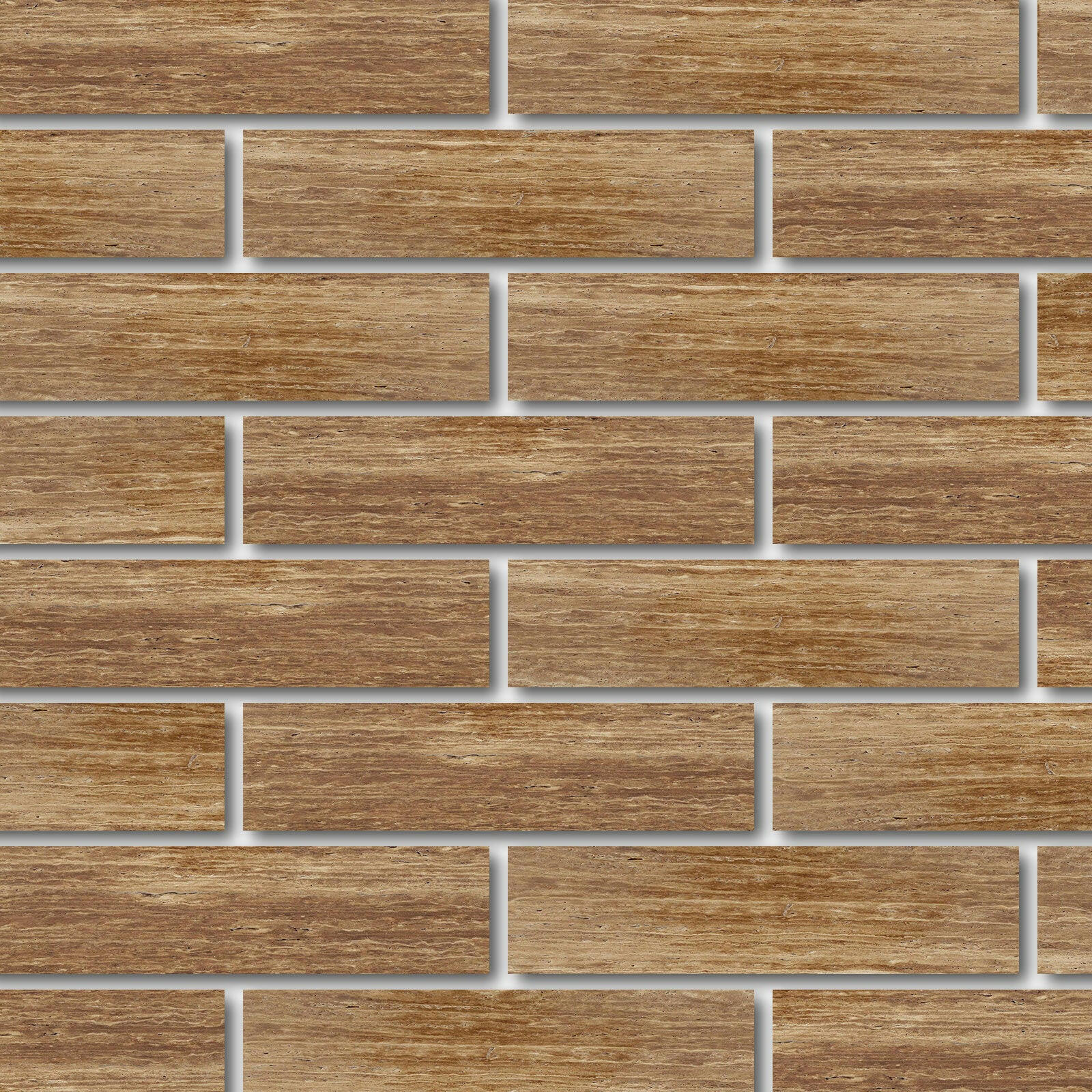 Special Cut | 6x24 Noce Exotic Travertine (Vein-Cut) Filled & Polished Tile Special Cut | 6x24 Noce Exotic Travertine (Vein-Cut) Filled & Polished Tile - American Tile Depot