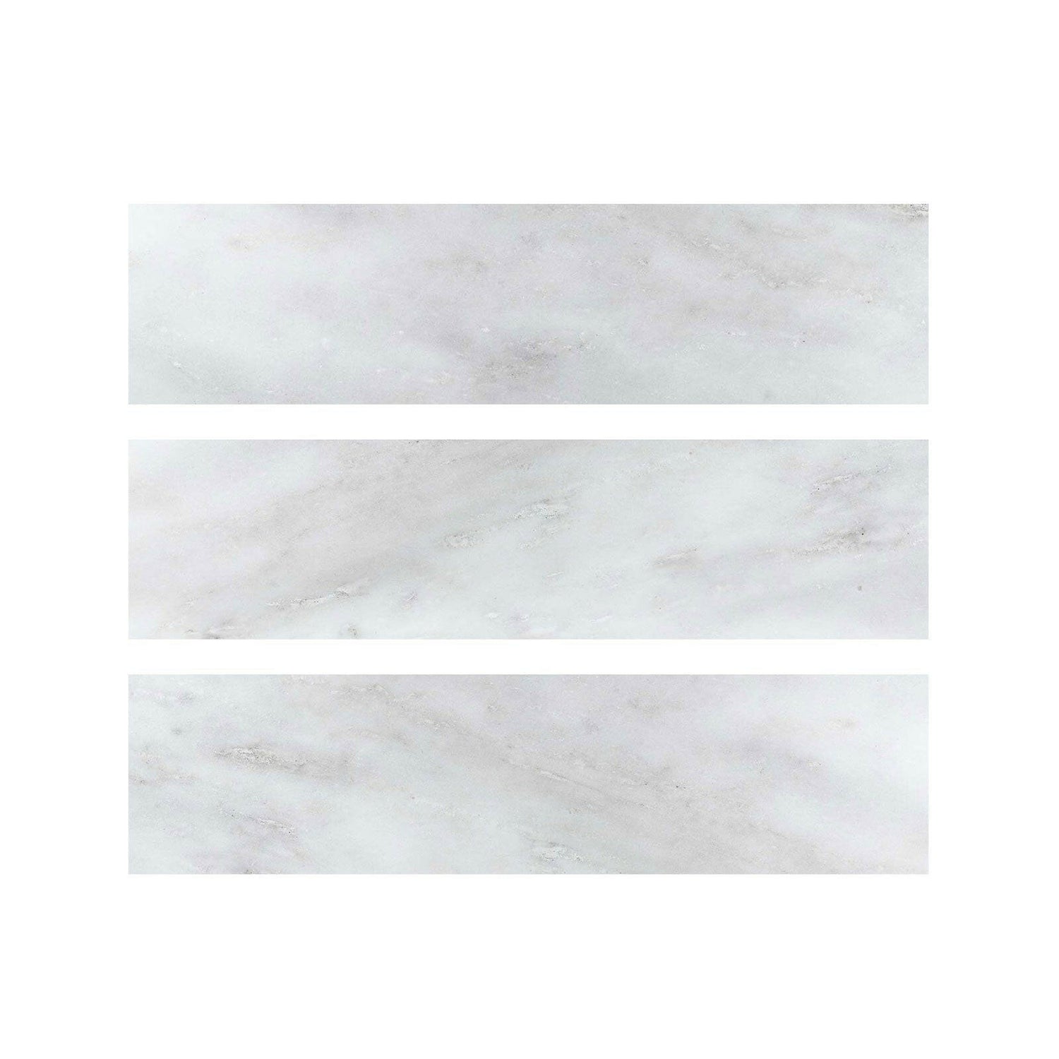 Special Cut | 6x24 Oriental White / Asian Statuary Marble Polished Tile Special Cut | 6x24 Oriental White / Asian Statuary Marble Polished Tile - American Tile Depot