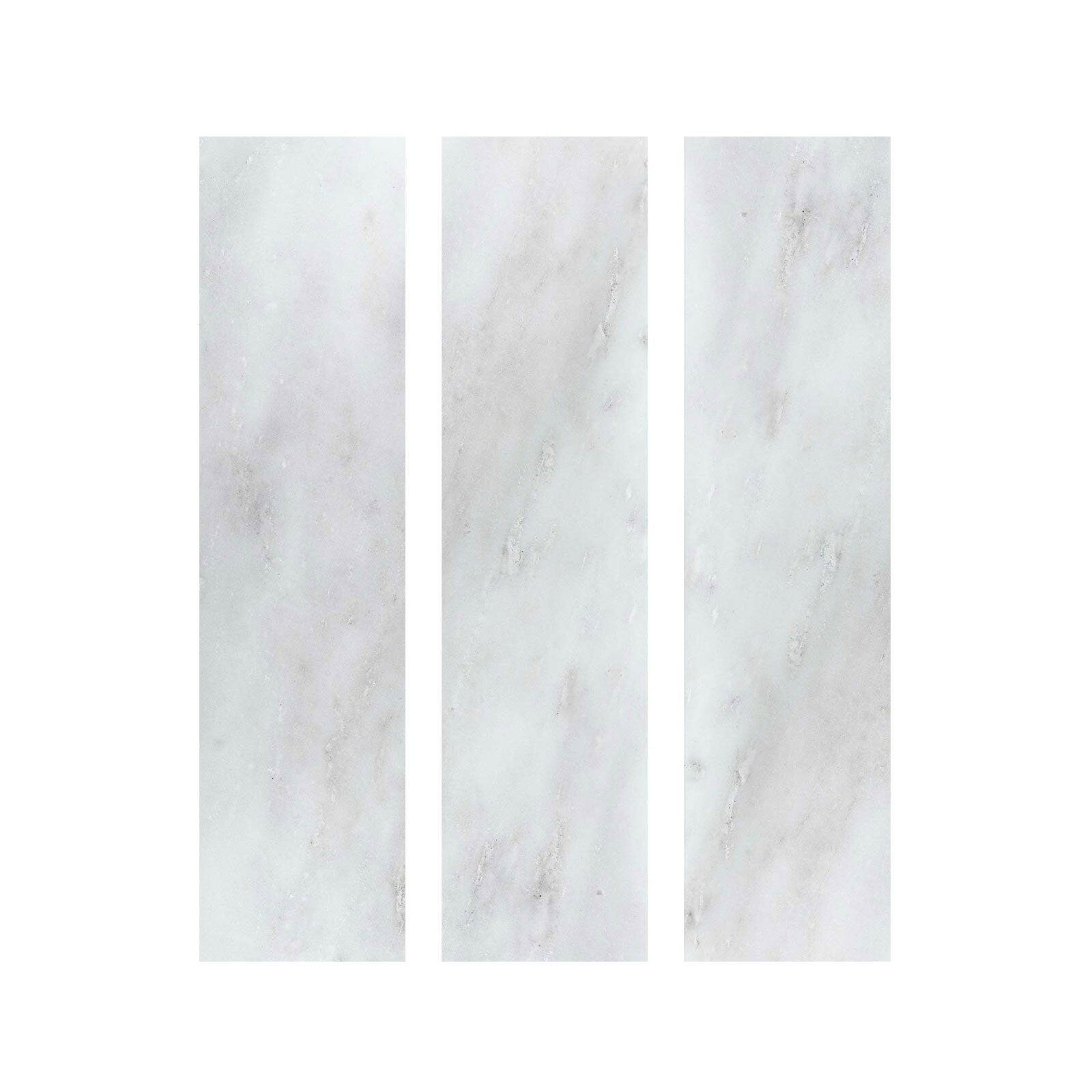 Special Cut | 6x24 Oriental White / Asian Statuary Marble Polished Tile Special Cut | 6x24 Oriental White / Asian Statuary Marble Polished Tile - American Tile Depot