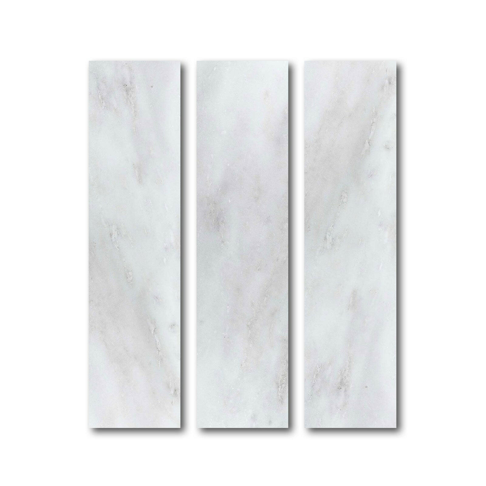 Special Cut | 6x24 Oriental White / Asian Statuary Marble Polished Tile Special Cut | 6x24 Oriental White / Asian Statuary Marble Polished Tile - American Tile Depot