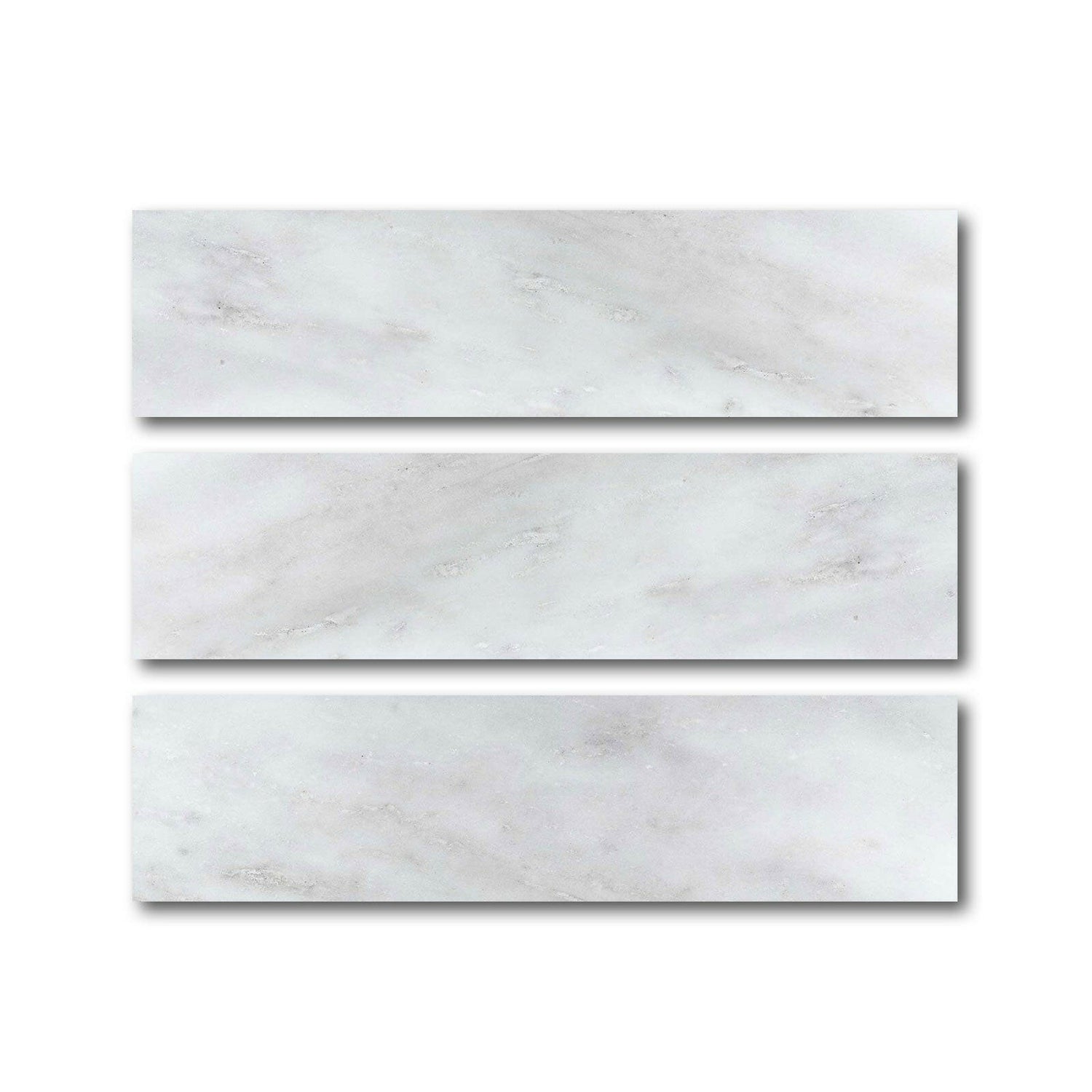 Special Cut | 6x24 Oriental White / Asian Statuary Marble Polished Tile Special Cut | 6x24 Oriental White / Asian Statuary Marble Polished Tile - American Tile Depot