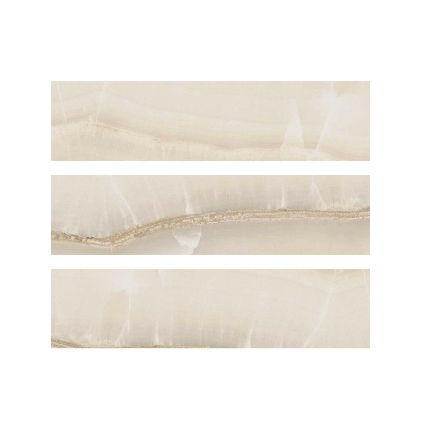 Special Cut | 6x24 Premium White Onyx CROSS-CUT Polished Tile Special Cut | 6x24 Premium White Onyx CROSS-CUT Polished Tile - American Tile Depot