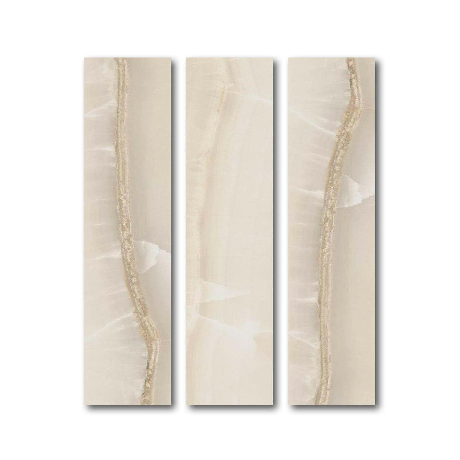 Special Cut | 6x24 Premium White Onyx CROSS-CUT Polished Tile Special Cut | 6x24 Premium White Onyx CROSS-CUT Polished Tile - American Tile Depot