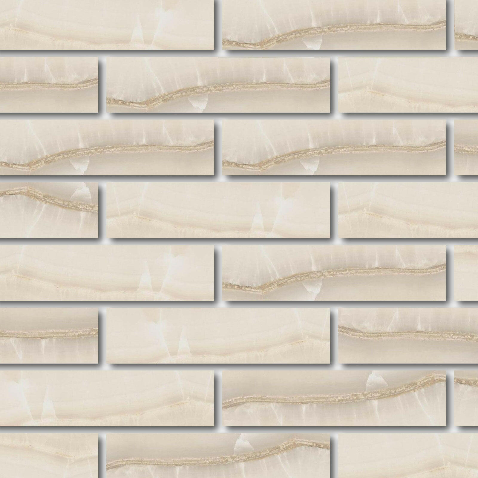 Special Cut | 6x24 Premium White Onyx CROSS-CUT Polished Tile Special Cut | 6x24 Premium White Onyx CROSS-CUT Polished Tile - American Tile Depot