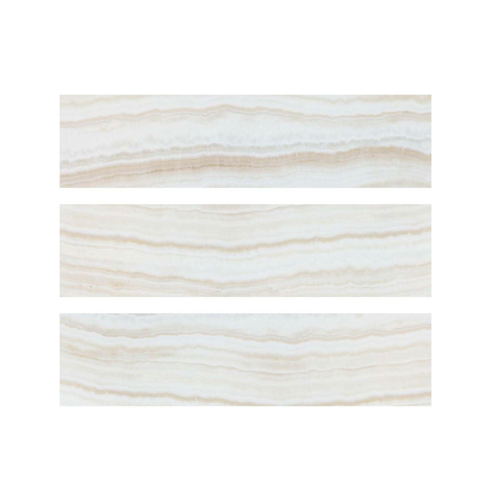 Special Cut | 6x24 Premium White Onyx VEIN-CUT Polished Tile Special Cut | 6x24 Premium White Onyx VEIN-CUT Polished Tile - American Tile Depot