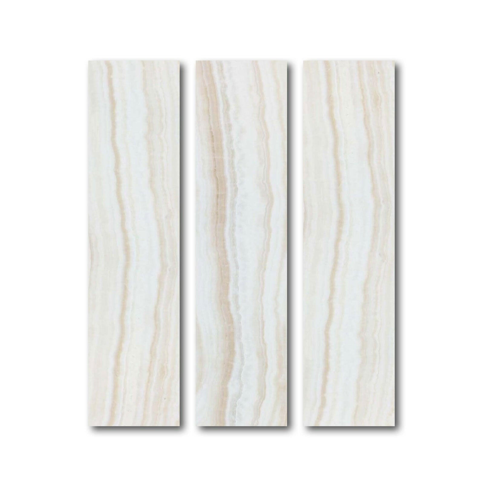 Special Cut | 6x24 Premium White Onyx VEIN-CUT Polished Tile Special Cut | 6x24 Premium White Onyx VEIN-CUT Polished Tile - American Tile Depot