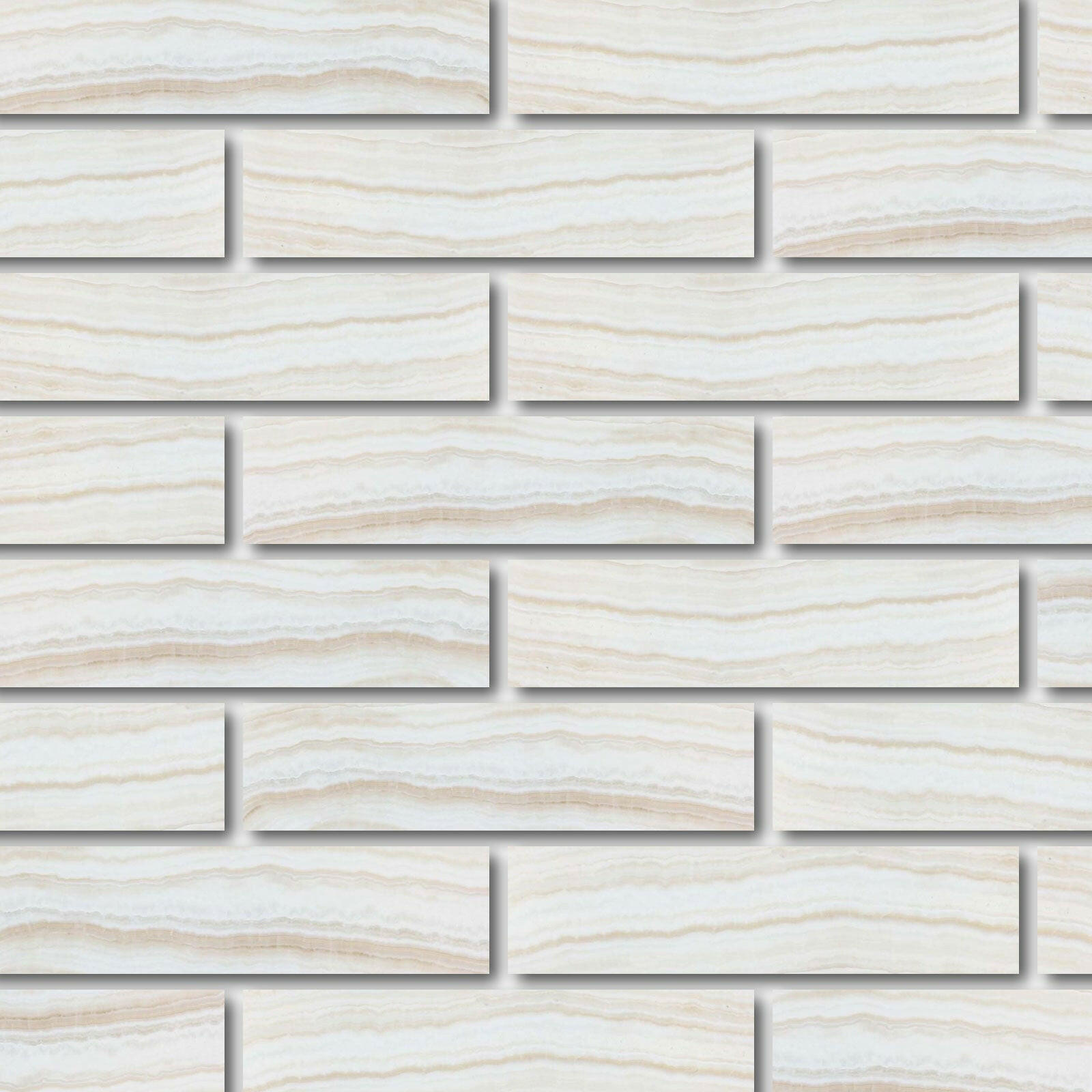 Special Cut | 6x24 Premium White Onyx VEIN-CUT Polished Tile Special Cut | 6x24 Premium White Onyx VEIN-CUT Polished Tile - American Tile Depot
