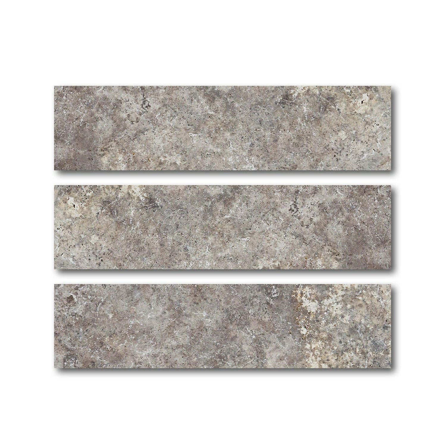 Special Cut | 6x24 Silver Travertine Filled & Honed Tile Special Cut | 6x24 Silver Travertine Filled & Honed Tile - American Tile Depot