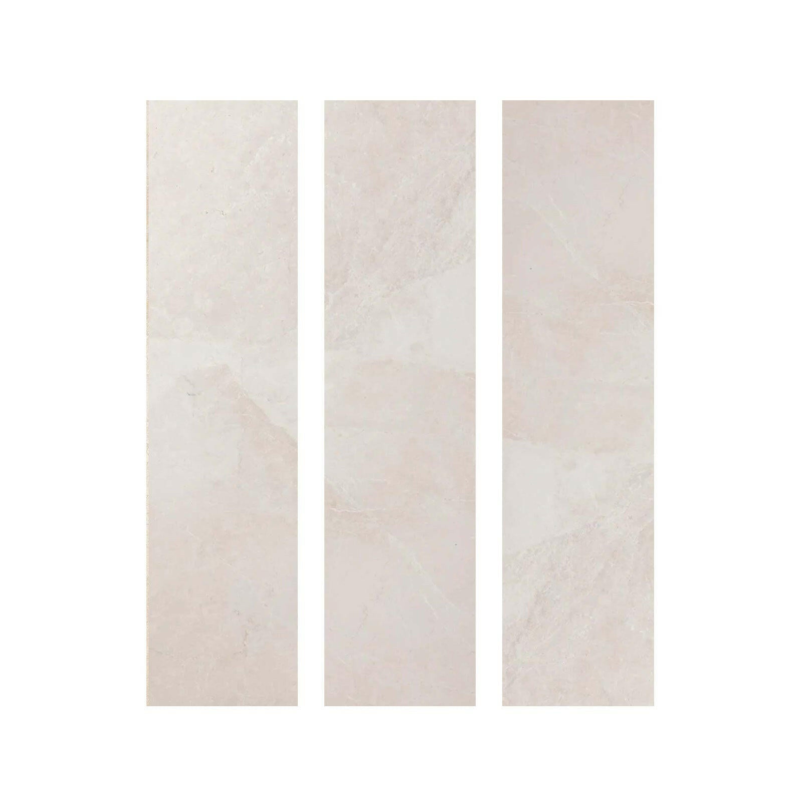 Special Cut | 6x24 White Pearl / Botticino Marble Polished Tile Special Cut | 6x24 White Pearl / Botticino Marble Polished Tile - American Tile Depot