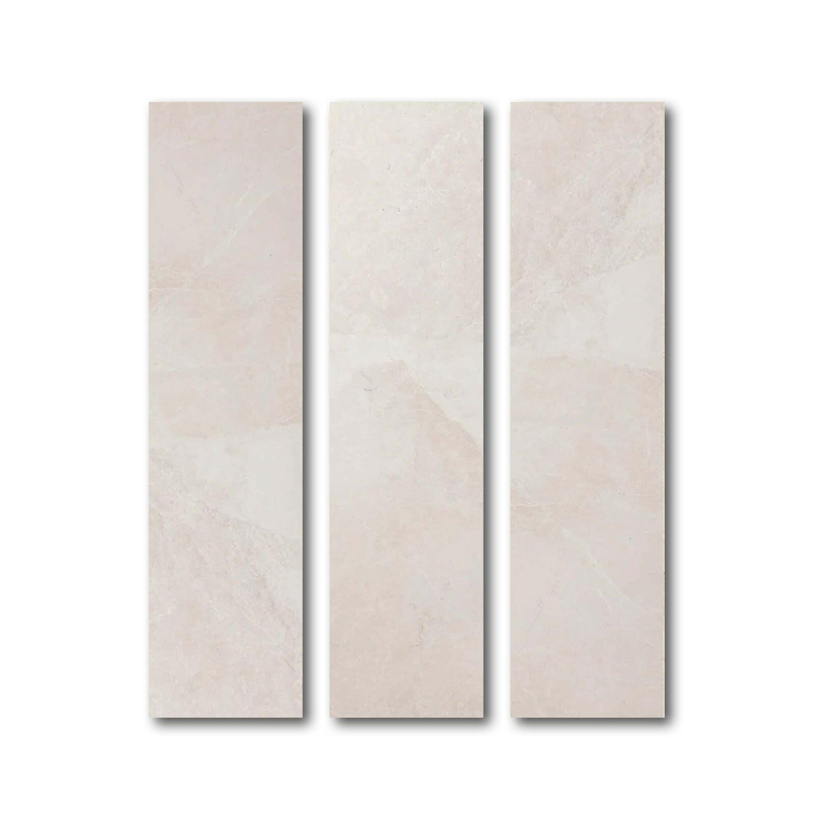 Special Cut | 6x24 White Pearl / Botticino Marble Polished Tile Special Cut | 6x24 White Pearl / Botticino Marble Polished Tile - American Tile Depot