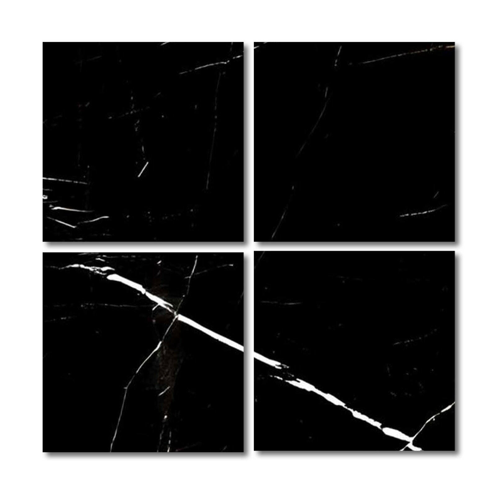 Special Cut | 6x6 Black Marquina Marble Polished Tile Special Cut | 6x6 Black Marquina Marble Polished Tile - American Tile Depot