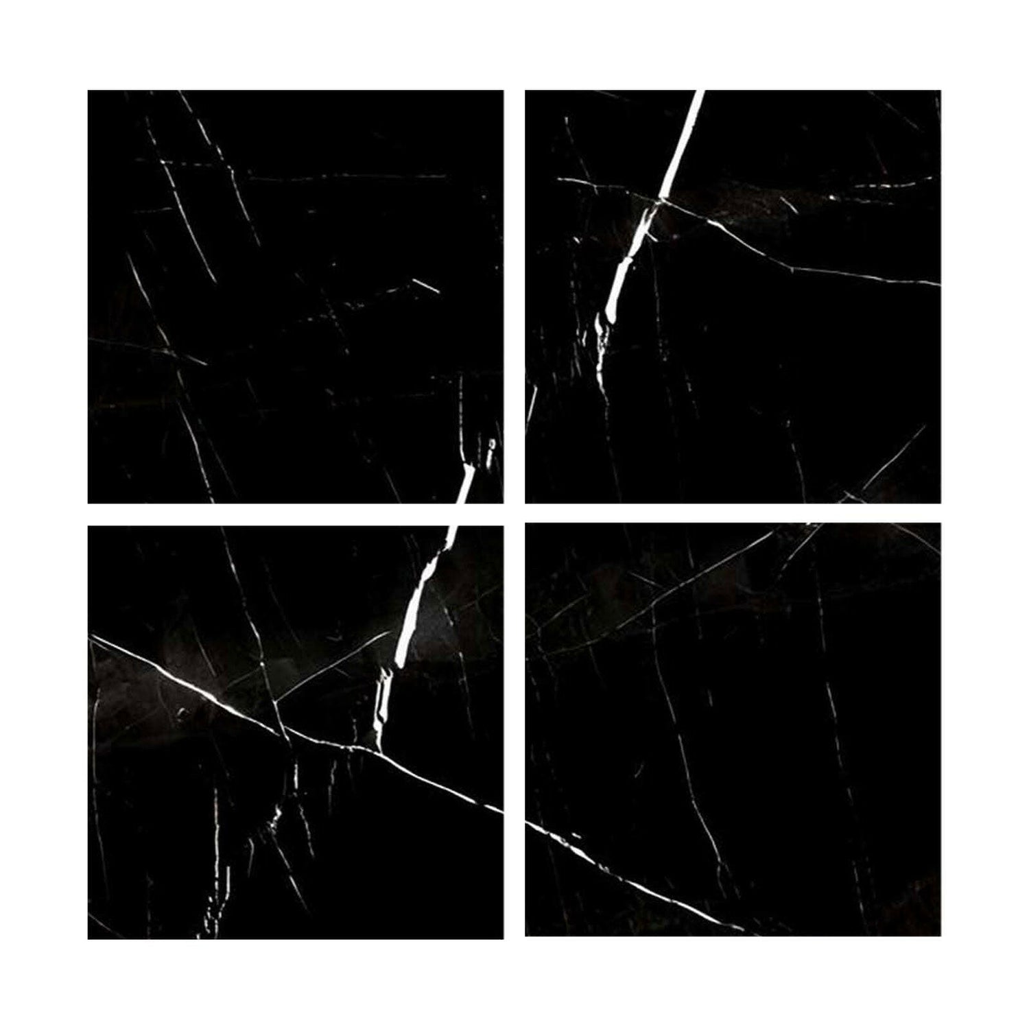 Special Cut | 6x6 Black Marquina Marble Polished Tile Special Cut | 6x6 Black Marquina Marble Polished Tile - American Tile Depot