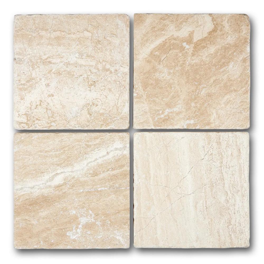 Special Cut | 6x6 Diano Royal (Queen Beige) Marble Tumbled Tile Special Cut | 6x6 Diano Royal (Queen Beige) Marble Tumbled Tile - American Tile Depot