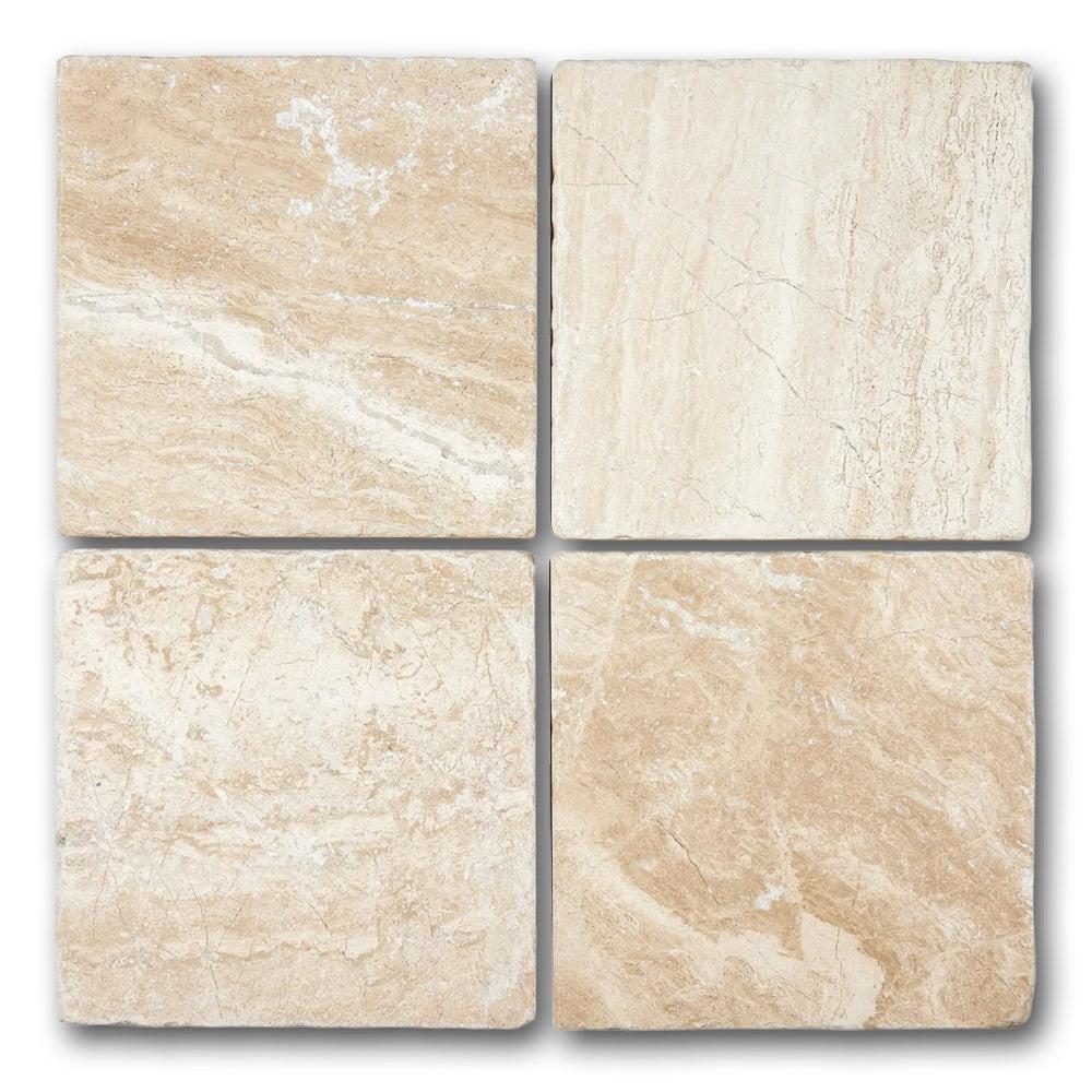 Special Cut | 6x6 Diano Royal (Queen Beige) Marble Tumbled Tile Special Cut | 6x6 Diano Royal (Queen Beige) Marble Tumbled Tile - American Tile Depot