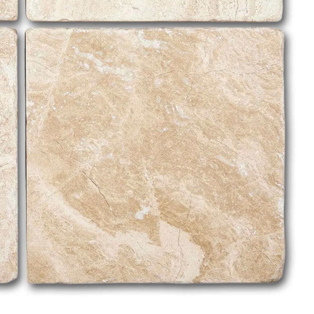 Special Cut | 6x6 Diano Royal (Queen Beige) Marble Tumbled Tile Special Cut | 6x6 Diano Royal (Queen Beige) Marble Tumbled Tile - American Tile Depot