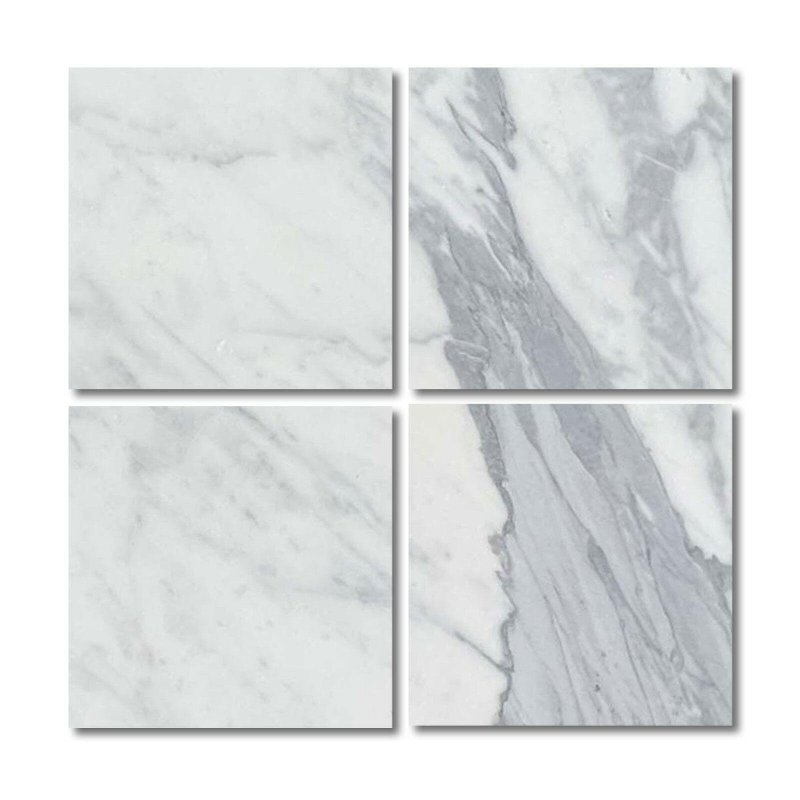 Special Cut | 6x6 Italian Statuary White Marble Honed Tile Special Cut | 6x6 Italian Statuary White Marble Honed Tile - American Tile Depot
