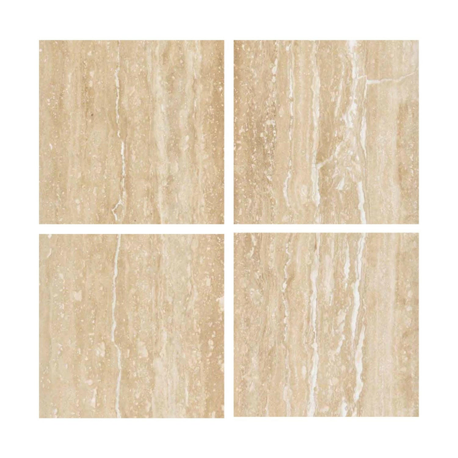 Special Cut | 6x6 Ivory Travertine Vein Cut Filled & Honed Tile Special Cut | 6x6 Ivory Travertine Vein Cut Filled & Honed Tile - American Tile Depot