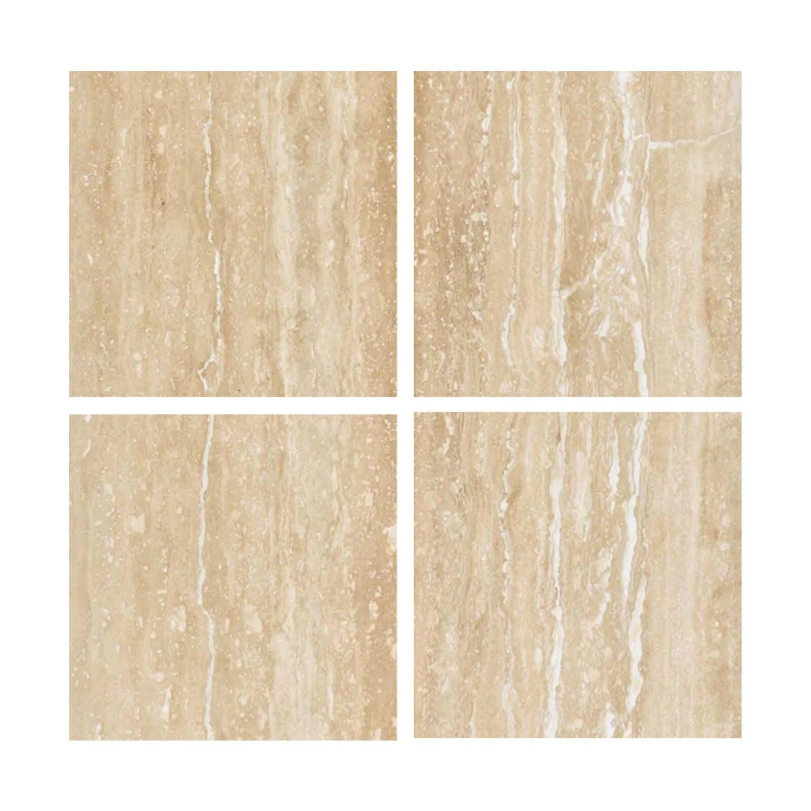 Special Cut | 6x6 Ivory Travertine Vein Cut Filled & Honed Tile Special Cut | 6x6 Ivory Travertine Vein Cut Filled & Honed Tile - American Tile Depot