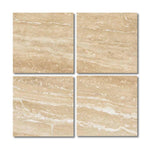 Special Cut | 6x6 Ivory Travertine Vein Cut Filled & Polished Tile Special Cut | 6x6 Ivory Travertine Vein Cut Filled & Polished Tile - American Tile Depot