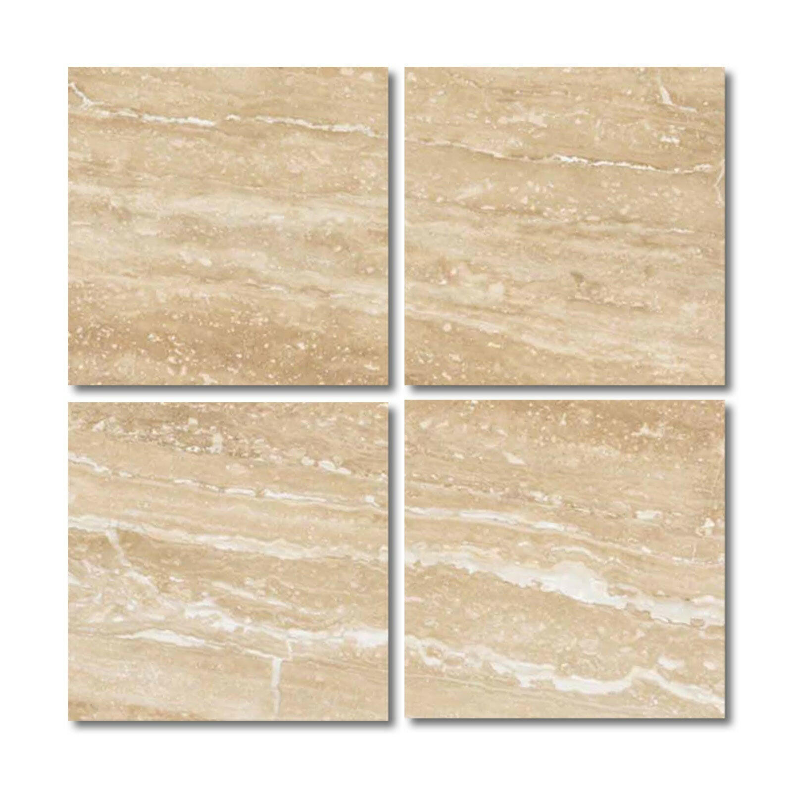 Special Cut | 6x6 Ivory Travertine Vein Cut Filled & Polished Tile Special Cut | 6x6 Ivory Travertine Vein Cut Filled & Polished Tile - American Tile Depot
