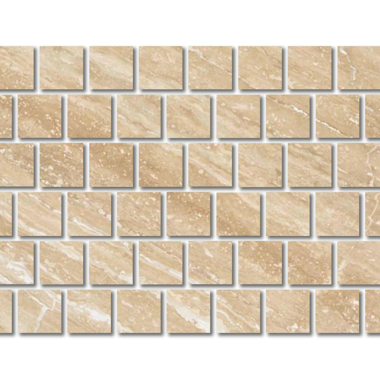 Special Cut | 6x6 Ivory Travertine Vein Cut Filled & Polished Tile Special Cut | 6x6 Ivory Travertine Vein Cut Filled & Polished Tile - American Tile Depot