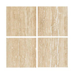 Special Cut | 6x6 Ivory Travertine Vein Cut Filled & Polished Tile Special Cut | 6x6 Ivory Travertine Vein Cut Filled & Polished Tile - American Tile Depot