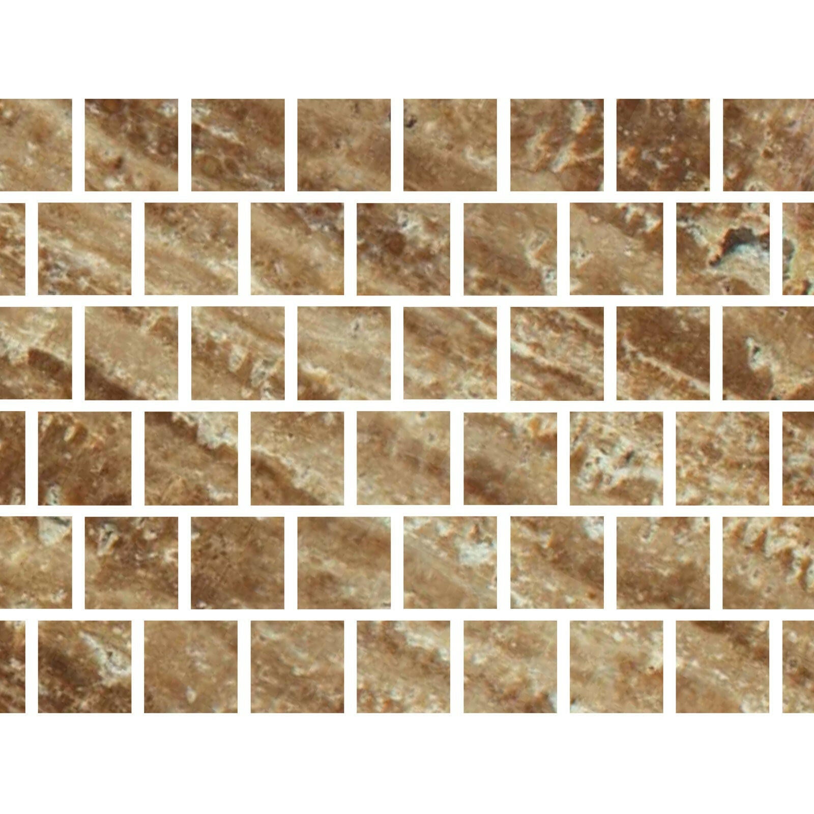 Special Cut | 6x6 Noce Exotic Travertine (Vein-Cut) Filled & Polished Tile Special Cut | 6x6 Noce Exotic Travertine (Vein-Cut) Filled & Polished Tile - American Tile Depot