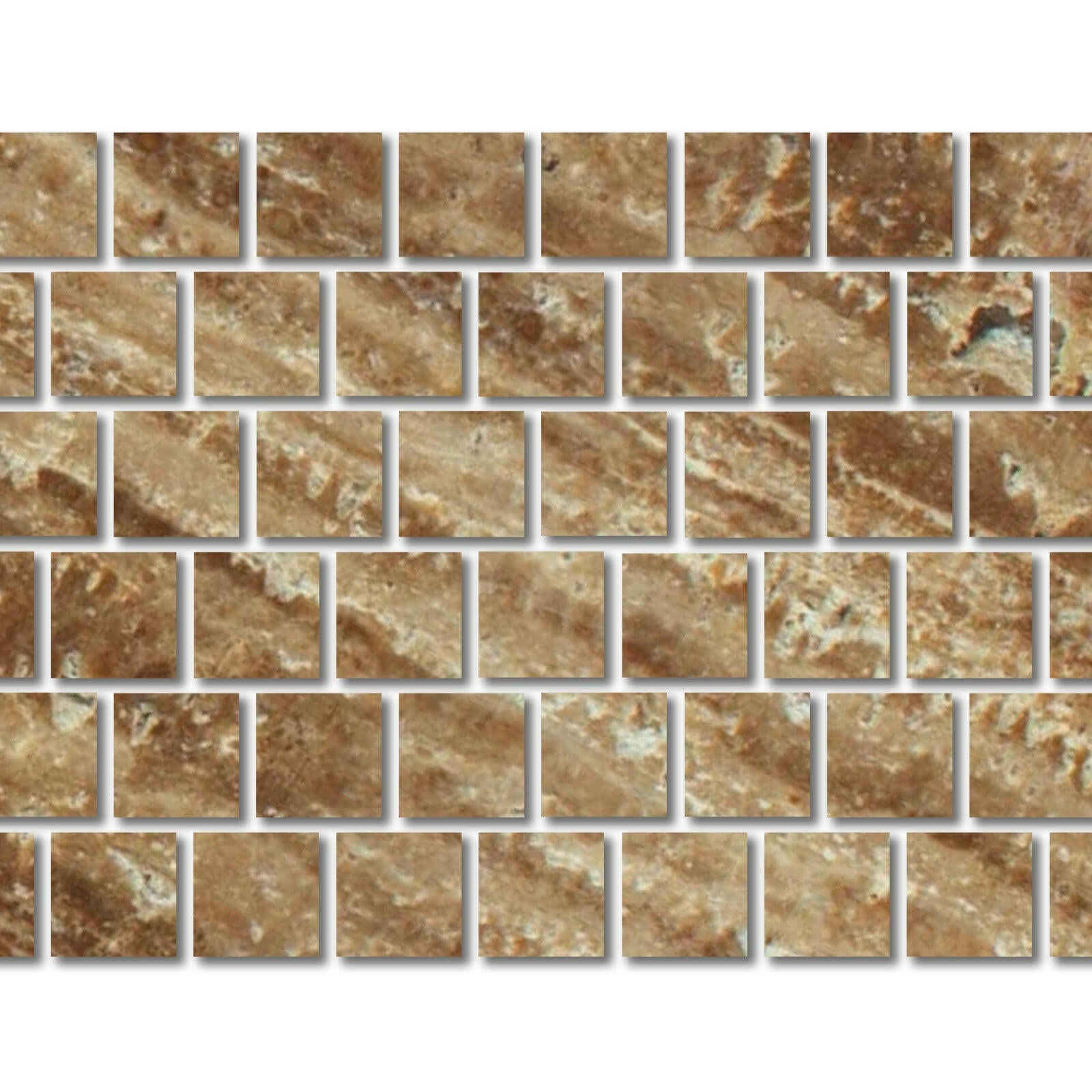 Special Cut | 6x6 Noce Exotic Travertine (Vein-Cut) Filled & Polished Tile Special Cut | 6x6 Noce Exotic Travertine (Vein-Cut) Filled & Polished Tile - American Tile Depot