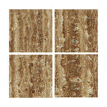 Special Cut | 6x6 Noce Exotic Travertine (Vein-Cut) Filled & Polished Tile Special Cut | 6x6 Noce Exotic Travertine (Vein-Cut) Filled & Polished Tile - American Tile Depot