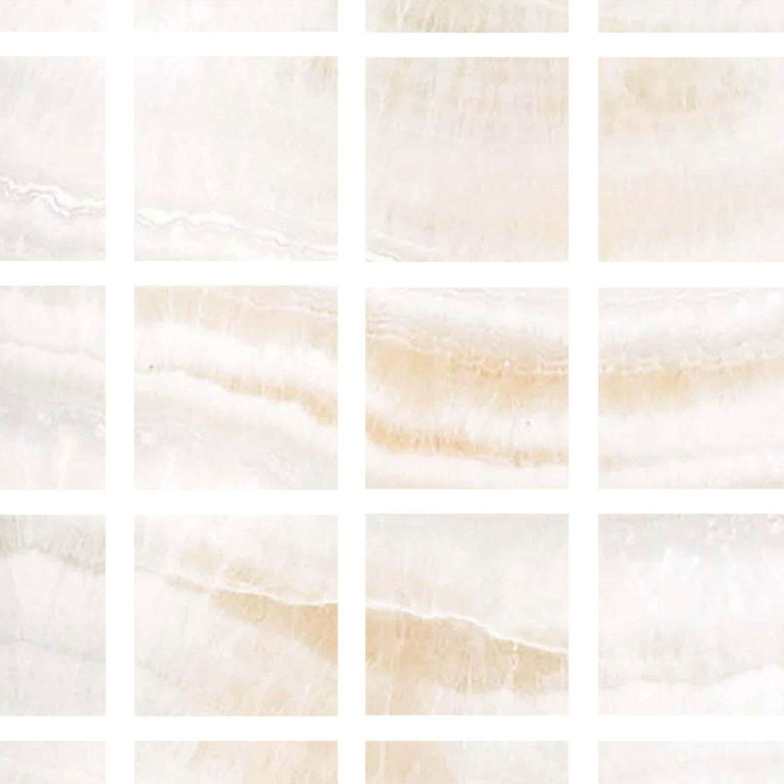 Special Cut | 6x6 Premium White Onyx VEIN-CUT Polished Tile Special Cut | 6x6 Premium White Onyx VEIN-CUT Polished Tile - American Tile Depot