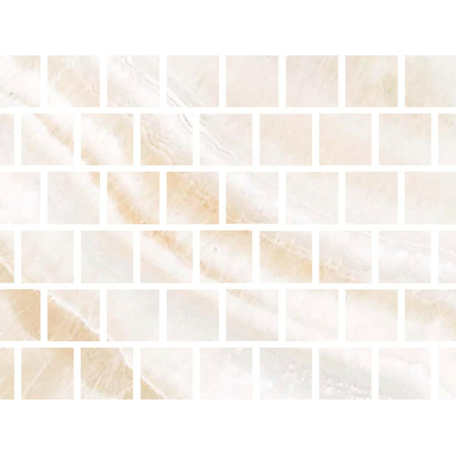 Special Cut | 6x6 Premium White Onyx VEIN-CUT Polished Tile Special Cut | 6x6 Premium White Onyx VEIN-CUT Polished Tile - American Tile Depot