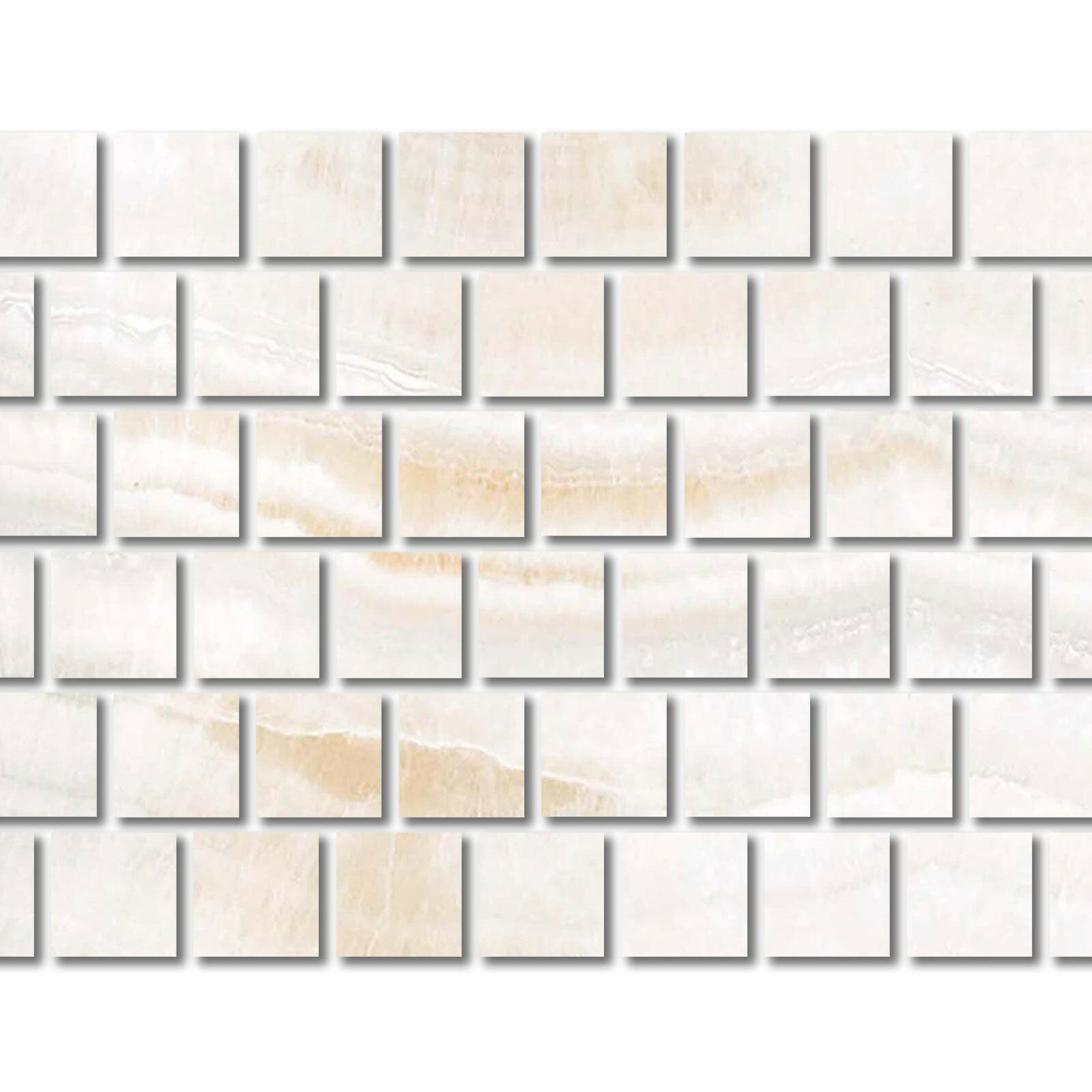 Special Cut | 6x6 Premium White Onyx VEIN-CUT Polished Tile Special Cut | 6x6 Premium White Onyx VEIN-CUT Polished Tile - American Tile Depot