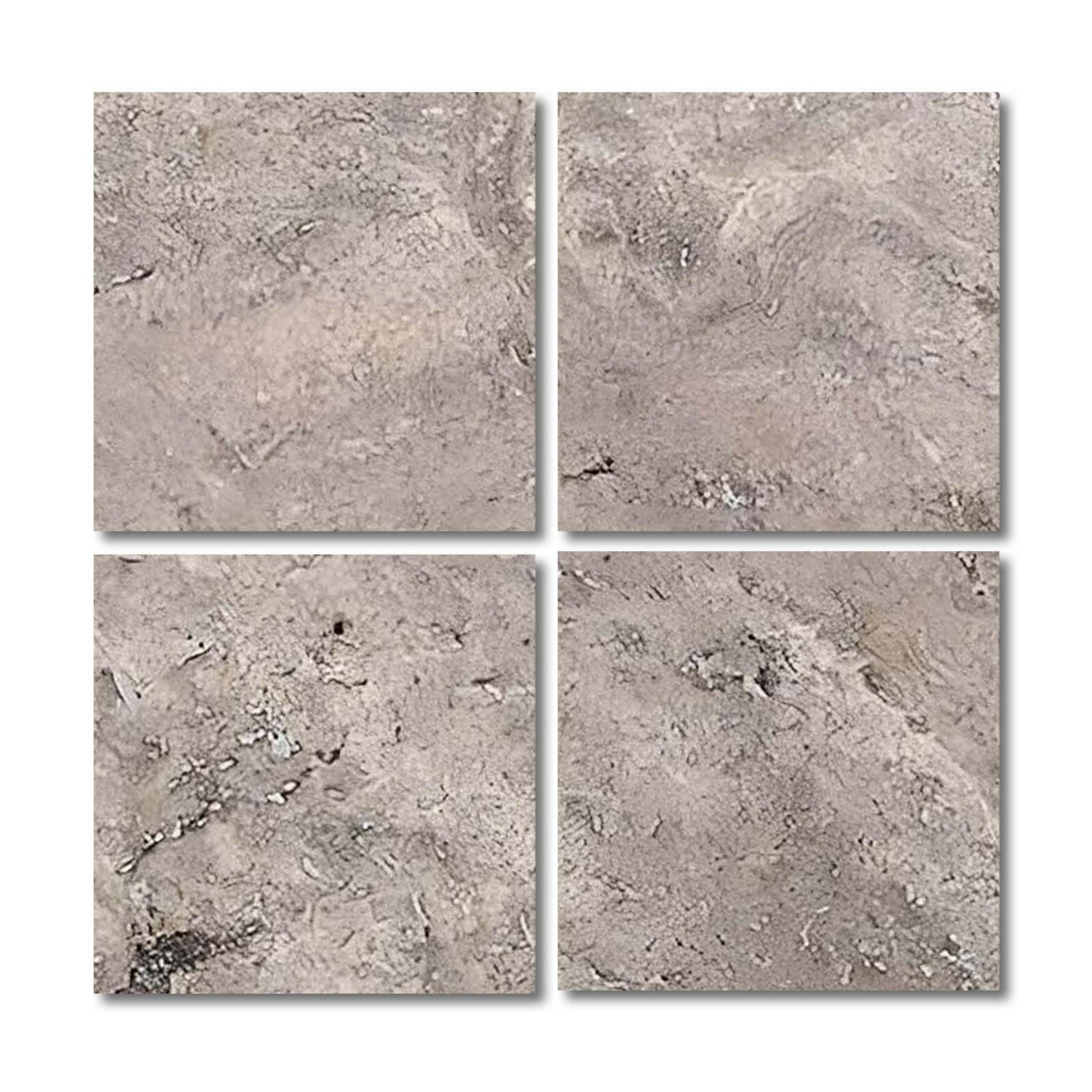 Special Cut | 6x6 Silver Travertine Filled & Honed Tile Special Cut | 6x6 Silver Travertine Filled & Honed Tile - American Tile Depot
