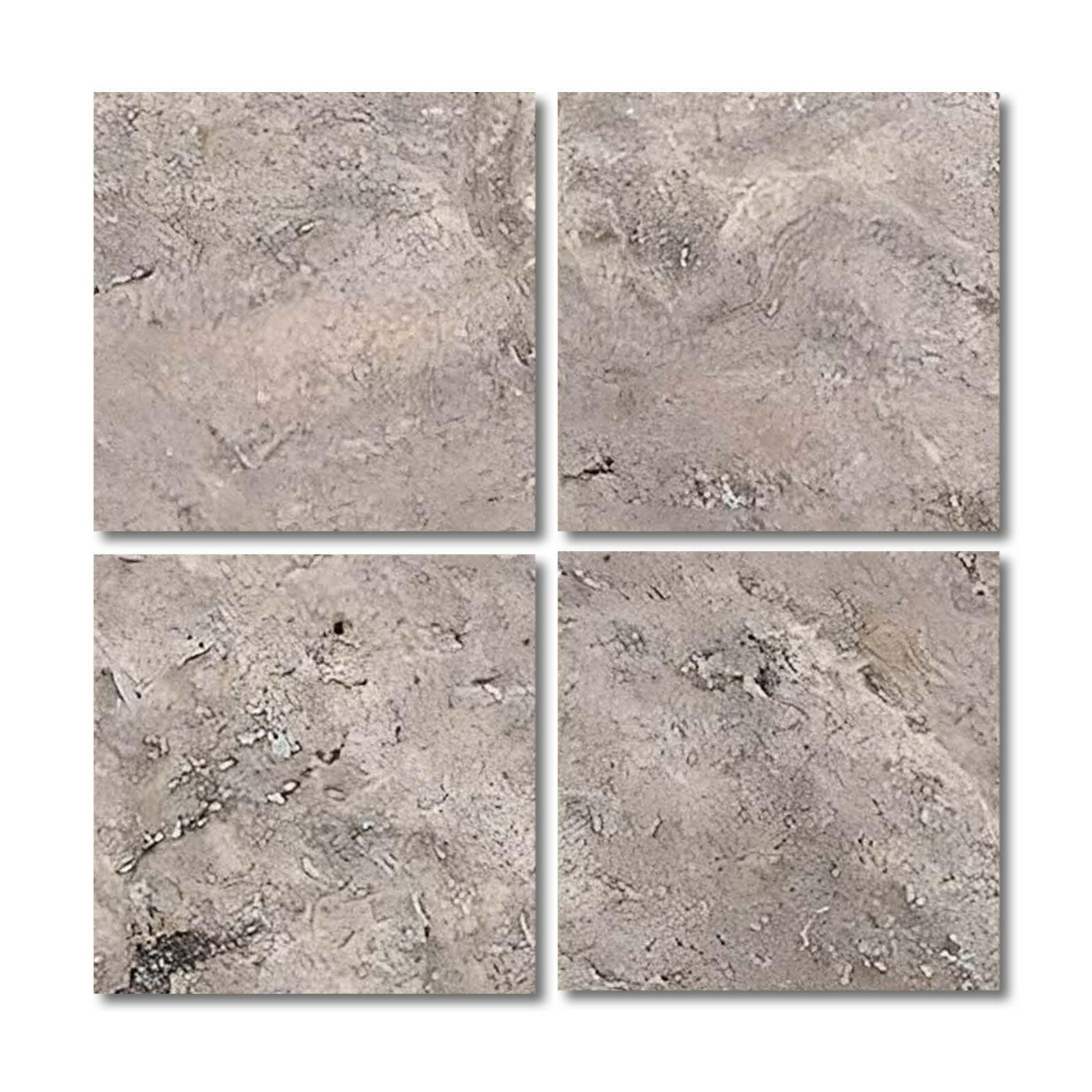 Special Cut | 6x6 Silver Travertine Filled & Honed Tile Special Cut | 6x6 Silver Travertine Filled & Honed Tile - American Tile Depot