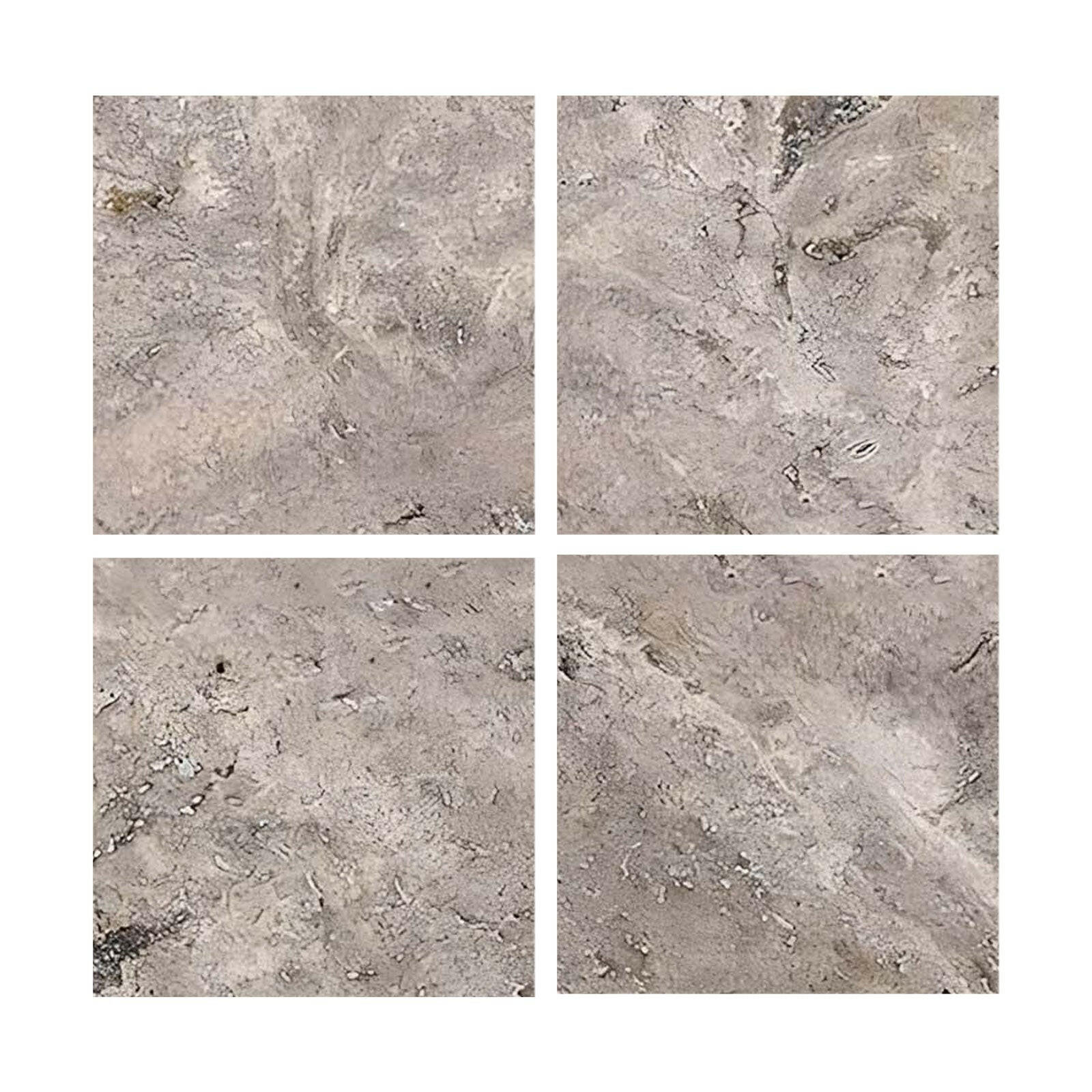 Special Cut | 6x6 Silver Travertine Filled & Honed Tile Special Cut | 6x6 Silver Travertine Filled & Honed Tile - American Tile Depot