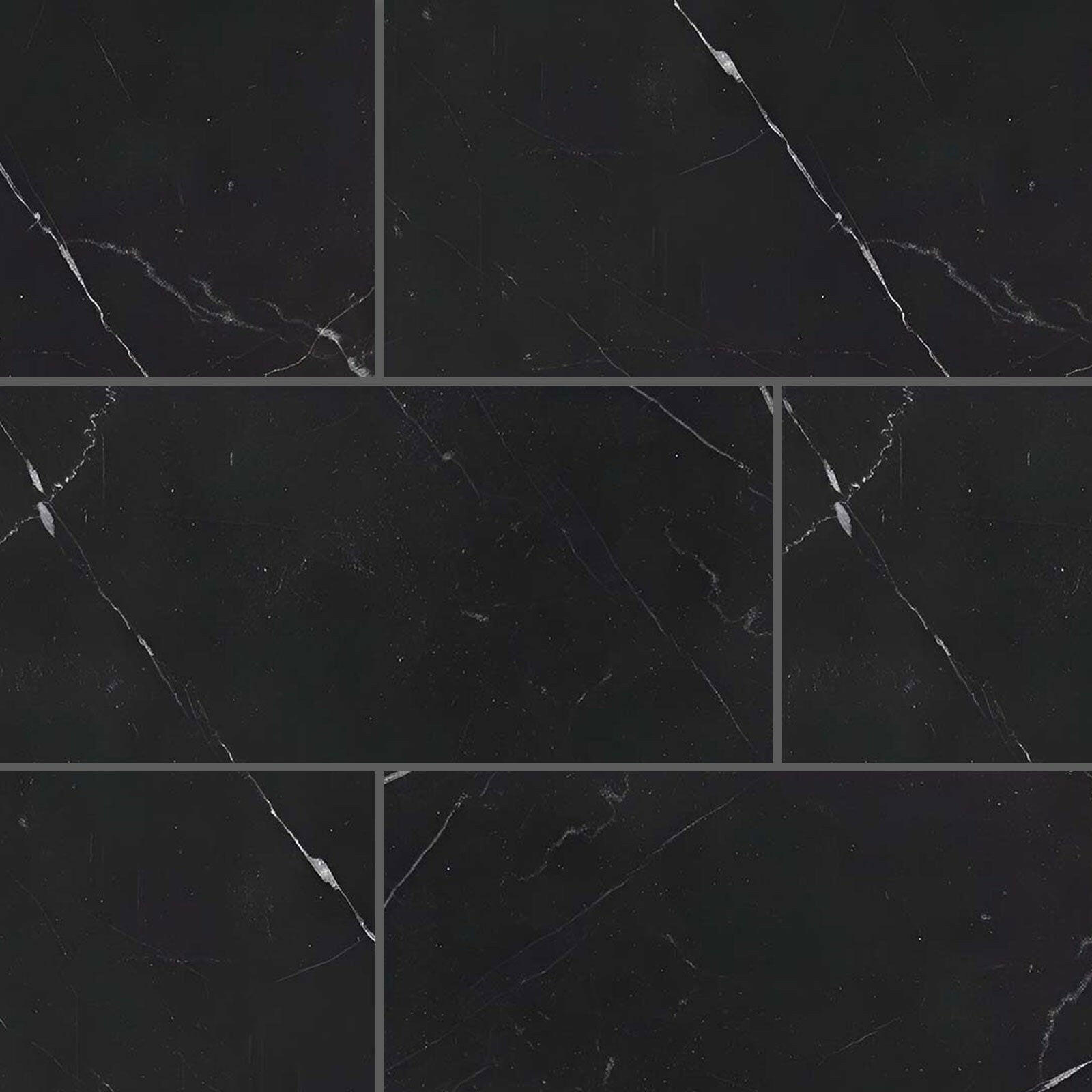 Special Cut | 9x18 Black Marquina Marble Honed Tile Special Cut | 9x18 Black Marquina Marble Honed Tile - American Tile Depot