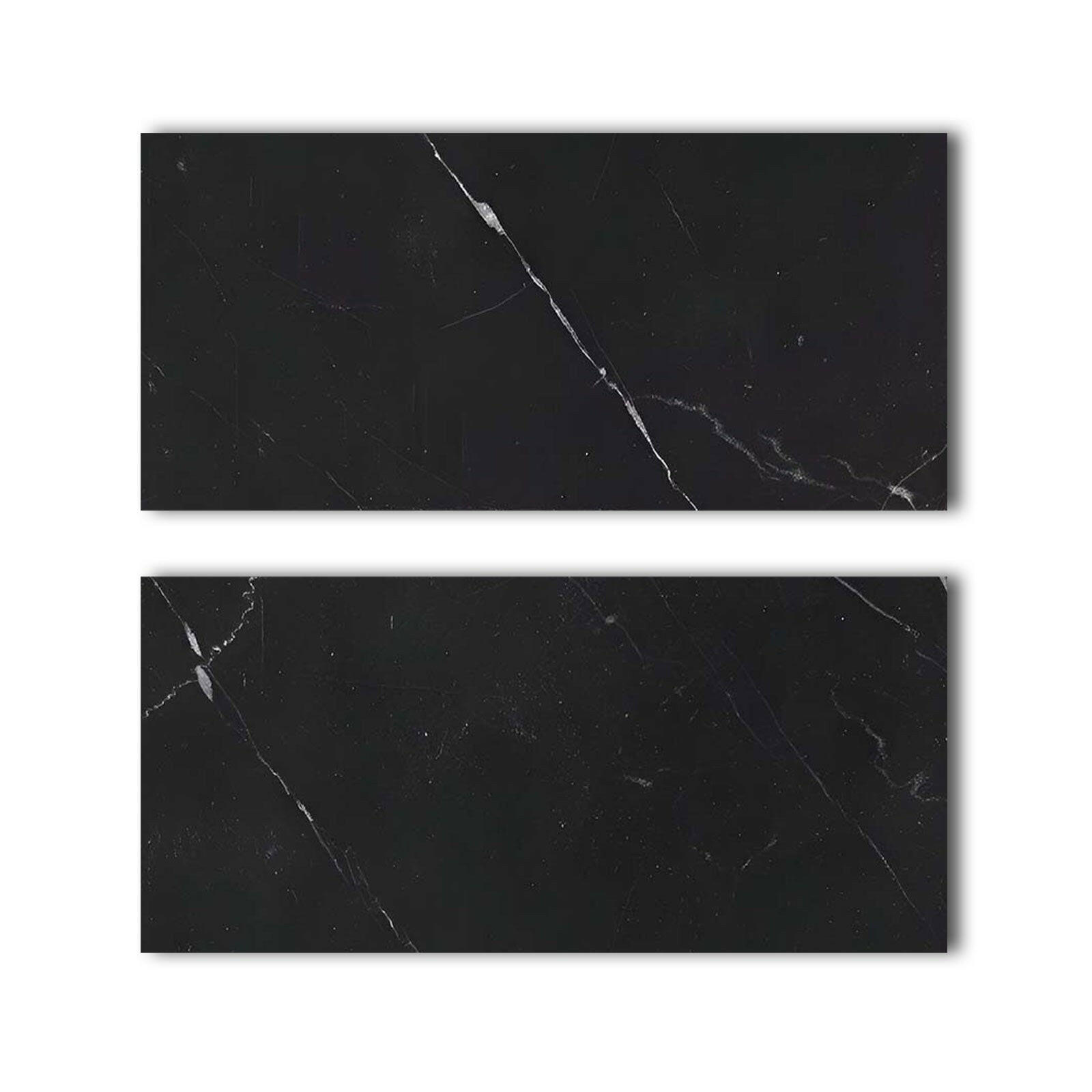 Special Cut | 9x18 Black Marquina Marble Honed Tile Special Cut | 9x18 Black Marquina Marble Honed Tile - American Tile Depot