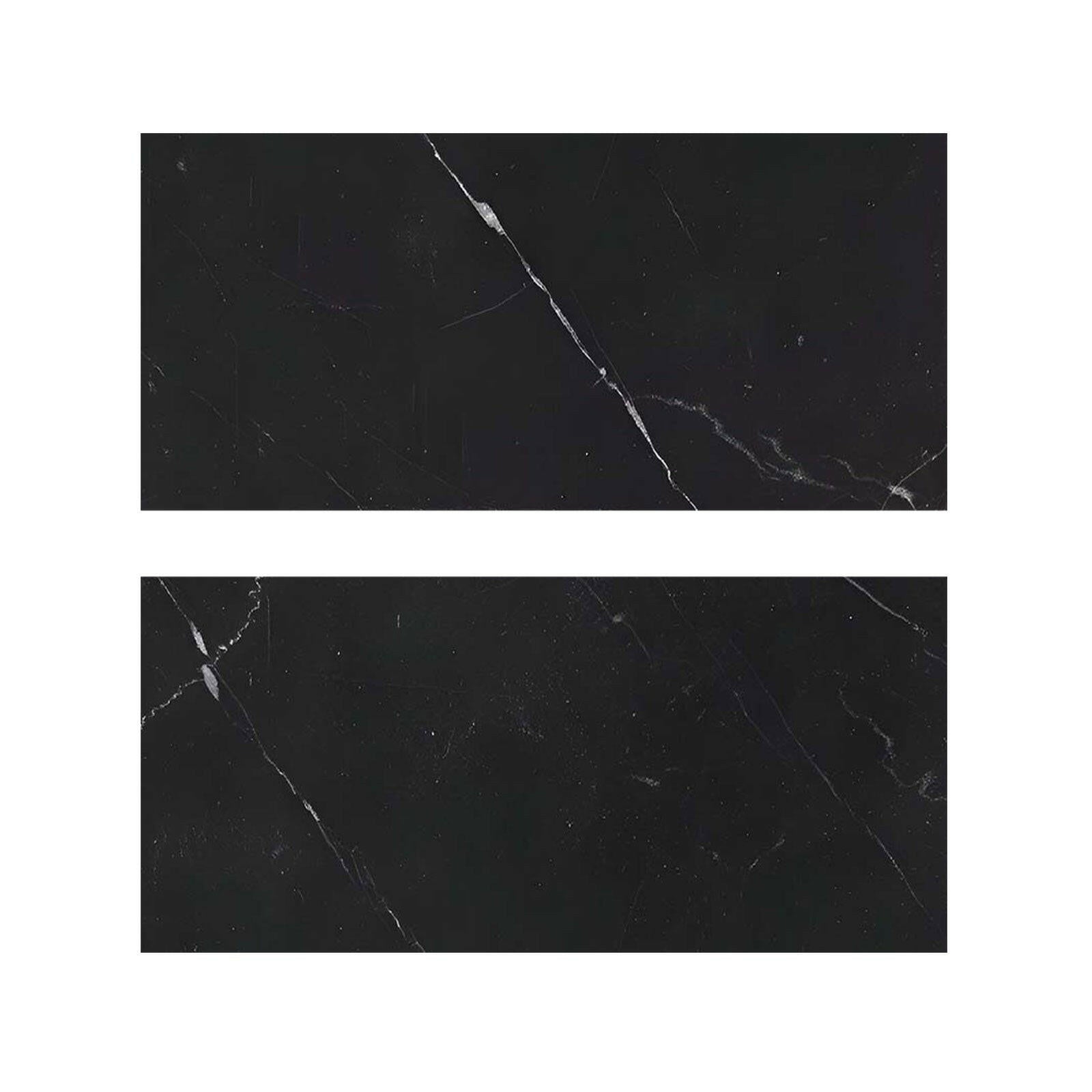 Special Cut | 9x18 Black Marquina Marble Polished Tile Special Cut | 9x18 Black Marquina Marble Polished Tile - American Tile Depot