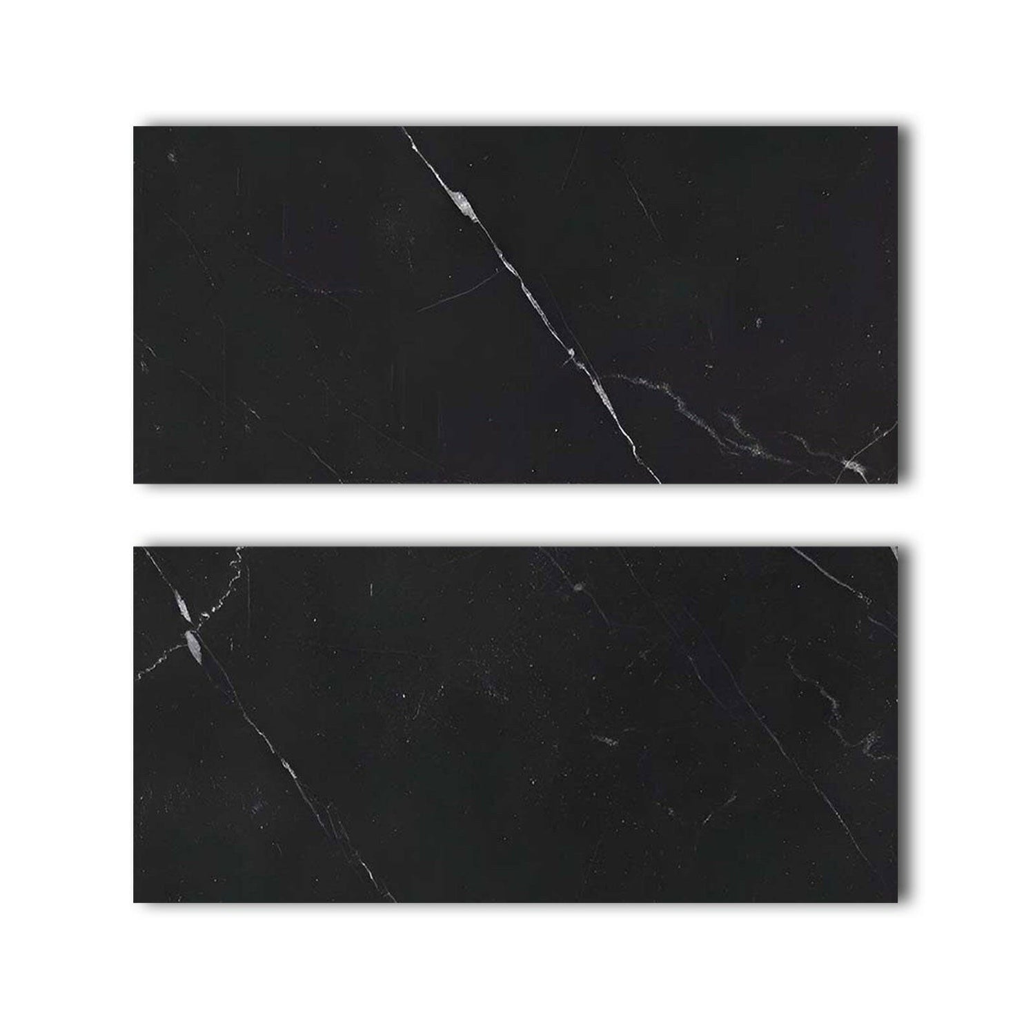 Special Cut | 9x18 Black Marquina Marble Polished Tile Special Cut | 9x18 Black Marquina Marble Polished Tile - American Tile Depot