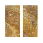 Special Cut | 9x18 Gold / Yellow Travertine Filled & Polished Tile Special Cut | 9x18 Gold / Yellow Travertine Filled & Polished Tile - American Tile Depot