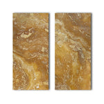 Special Cut | 9x18 Gold / Yellow Travertine Filled & Polished Tile Special Cut | 9x18 Gold / Yellow Travertine Filled & Polished Tile - American Tile Depot
