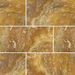Special Cut | 9x18 Gold / Yellow Travertine Filled & Polished Tile Special Cut | 9x18 Gold / Yellow Travertine Filled & Polished Tile - American Tile Depot