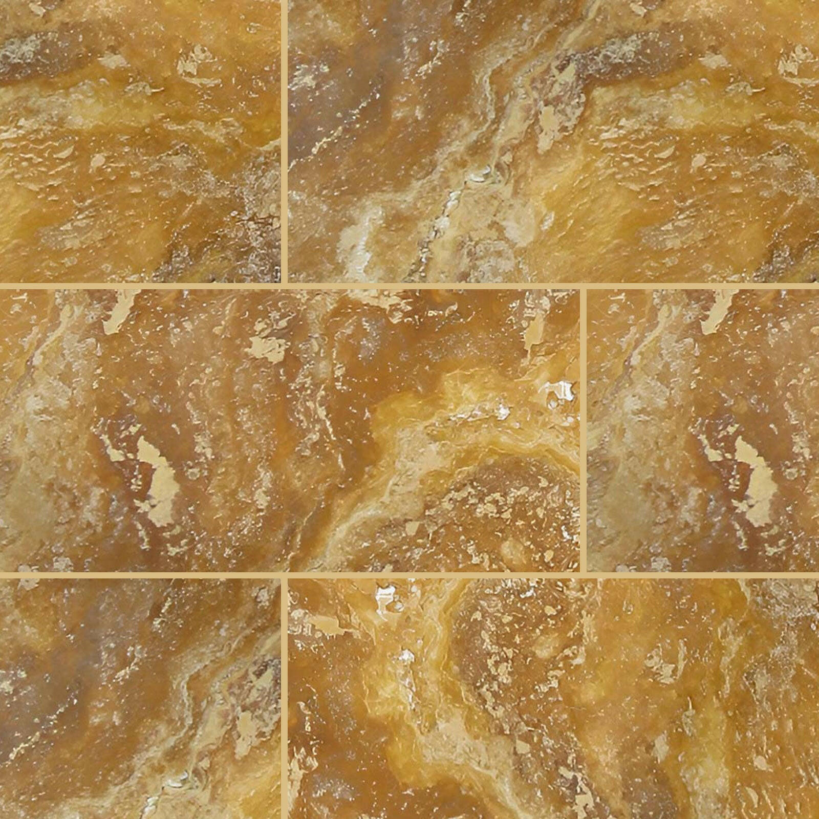 Special Cut | 9x18 Gold / Yellow Travertine Filled & Polished Tile Special Cut | 9x18 Gold / Yellow Travertine Filled & Polished Tile - American Tile Depot