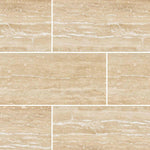 Special Cut | 9x18 Ivory Travertine Vein Cut Filled & Polished Tile Special Cut | 9x18 Ivory Travertine Vein Cut Filled & Polished Tile - American Tile Depot
