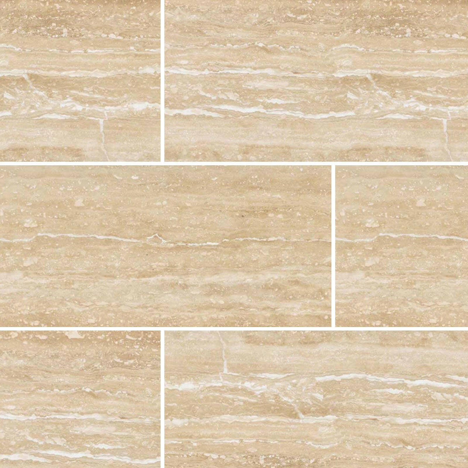 Special Cut | 9x18 Ivory Travertine Vein Cut Filled & Polished Tile Special Cut | 9x18 Ivory Travertine Vein Cut Filled & Polished Tile - American Tile Depot