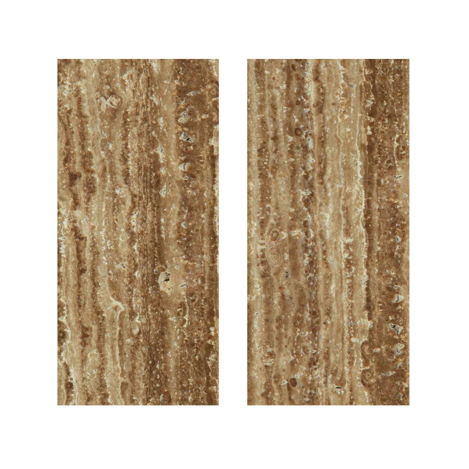 Special Cut | 9x18 Noce Exotic Travertine (Vein-Cut) Filled & Honed Tile Special Cut | 9x18 Noce Exotic Travertine (Vein-Cut) Filled & Honed Tile - American Tile Depot