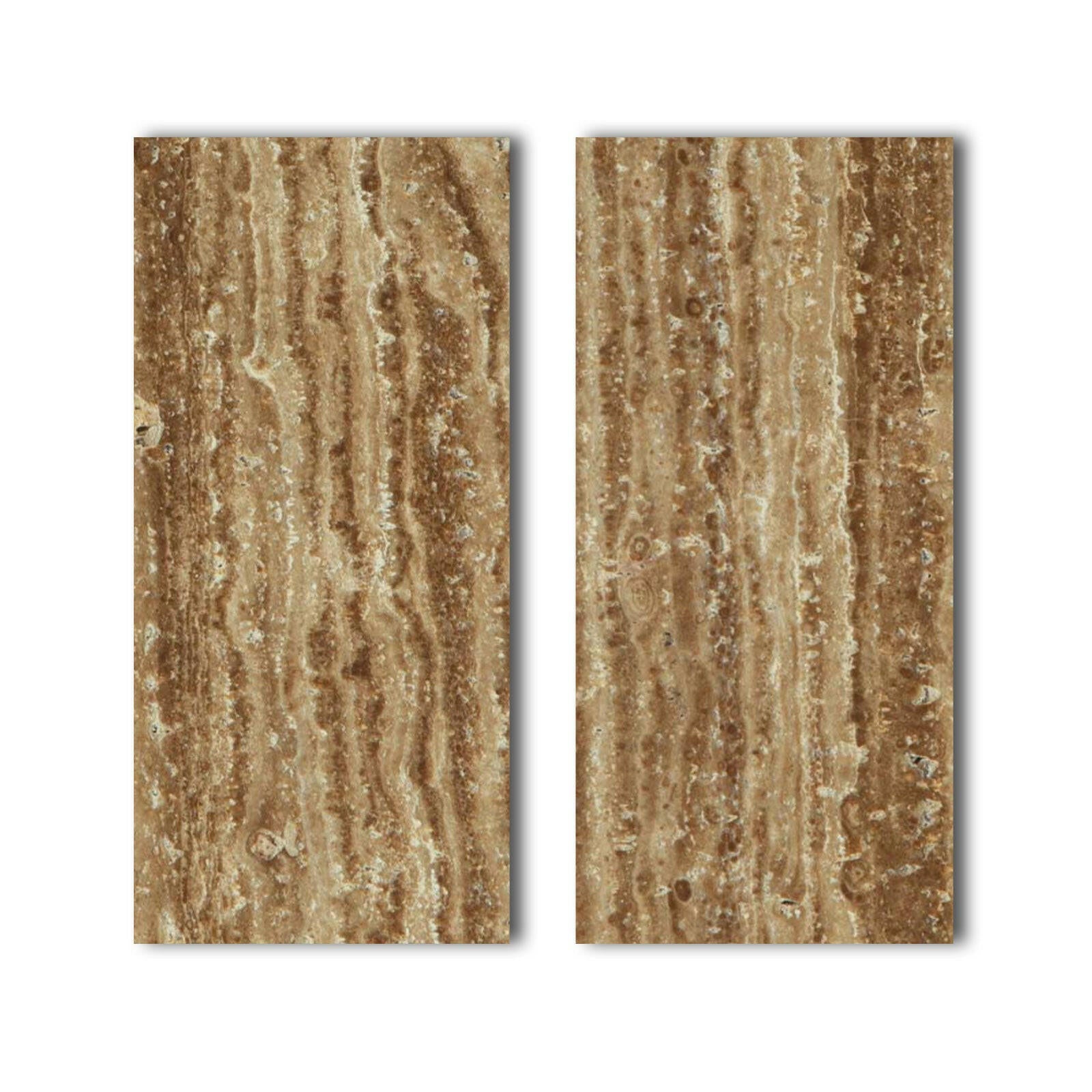 Special Cut | 9x18 Noce Exotic Travertine (Vein-Cut) Filled & Honed Tile Special Cut | 9x18 Noce Exotic Travertine (Vein-Cut) Filled & Honed Tile - American Tile Depot